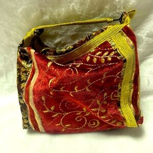 Elegant Red and Gold Mini Purse